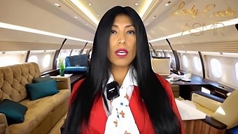 Big-Titted Flight Attendant Indulges In Sensual Asmr Sounds