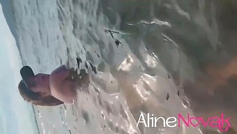 Beautiful Blonde With Big Breasts Exposed On The Beach